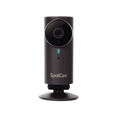 Câmara de vigilância SpotCam preta com base redonda