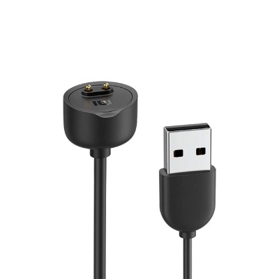 Cabo de carregamento USB preto com conector magnético