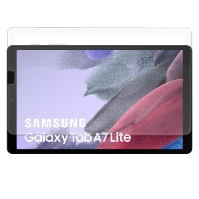 Tablet Samsung Galaxy Tab A7 Lite com ecrã a mostrar imagem abstracta