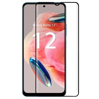 Smartphone Redmi Note 12 com protector de ecrã transparente ao lado