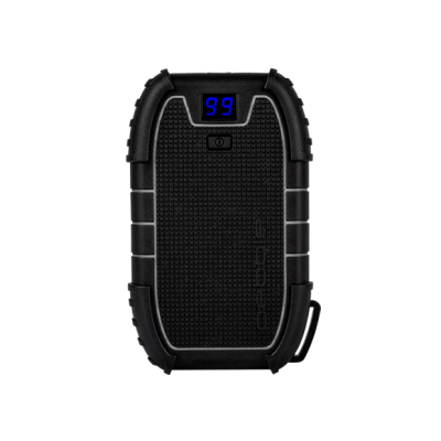 Power bank preto com ecrã digital a mostrar 99