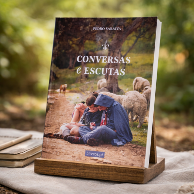 Capa de livro Conversas e Escutas com pessoas sentadas e ovelhas ao ar livre