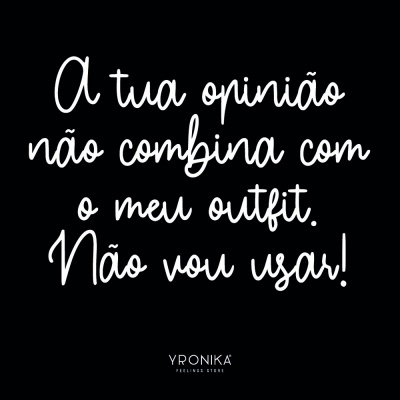 Texto branco sobre fundo preto com frase e marca YPRONIKA.