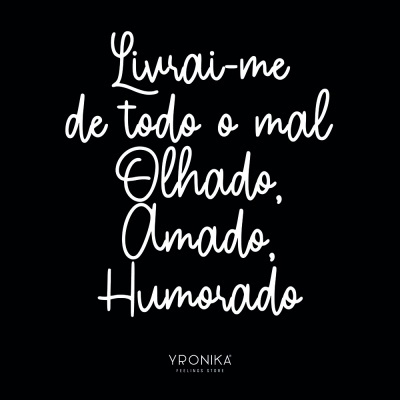 Texto branco em fundo preto com frase em português e logótipo da marca Yponika