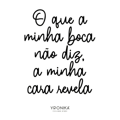 Texto em português com frase motivacional e marca YRONIKA em fundo branco