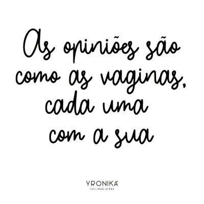 Texto manuscrito preto em fundo branco com frase e logo YRONIKA