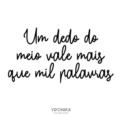 Texto manuscrito preto em fundo branco com frase e logótipo Yronika