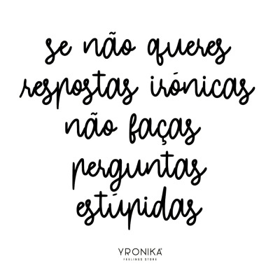 Texto manuscrito em português com mensagem irónica e marca Yronika