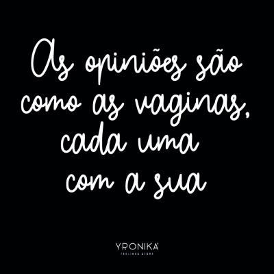 Texto branco manuscrito em fundo preto com mensagem e logo YRONIKA