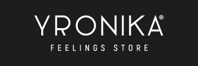 Logótipo YRONIKA FEELINGS STORE em preto e branco