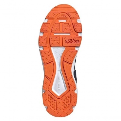 Sola de ténis laranja com marca adidas e palavra adiPRENE