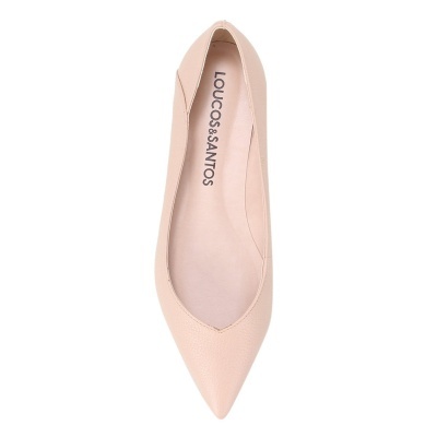 Sapatilha feminina rosa claro LOUCOS & SANTOS biqueira pontiaguda vista superior