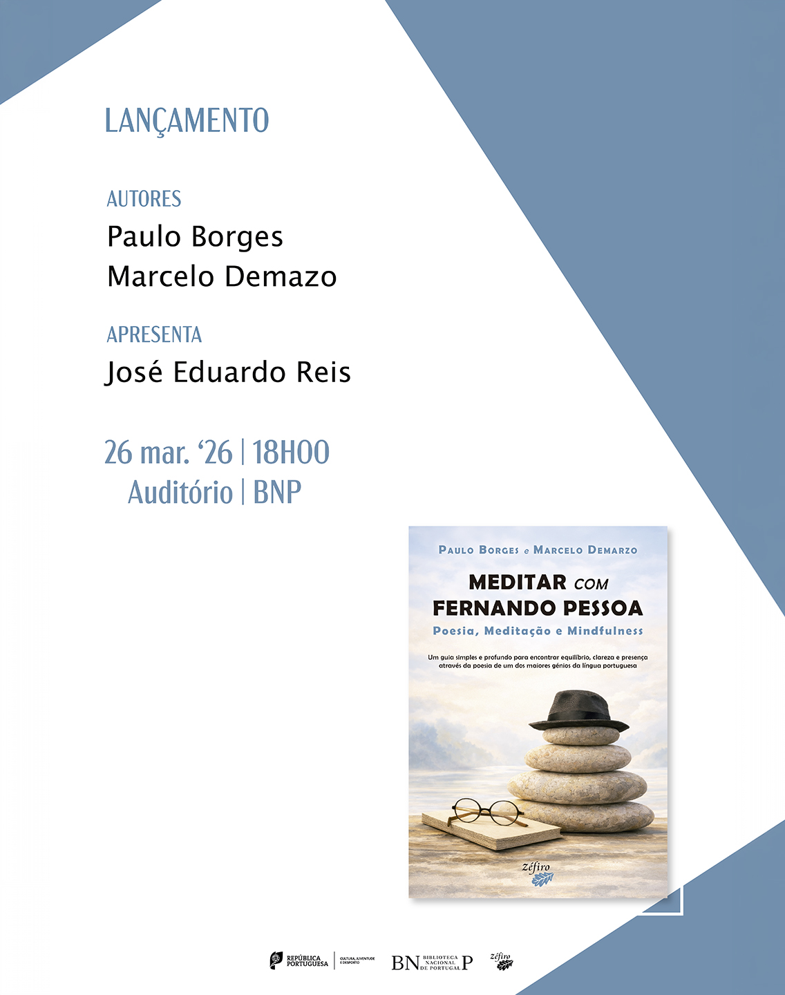 Lançamento de "Meditar com Fernando Pessoa" na Biblioteca Nacional em Lisboa a 26 Março