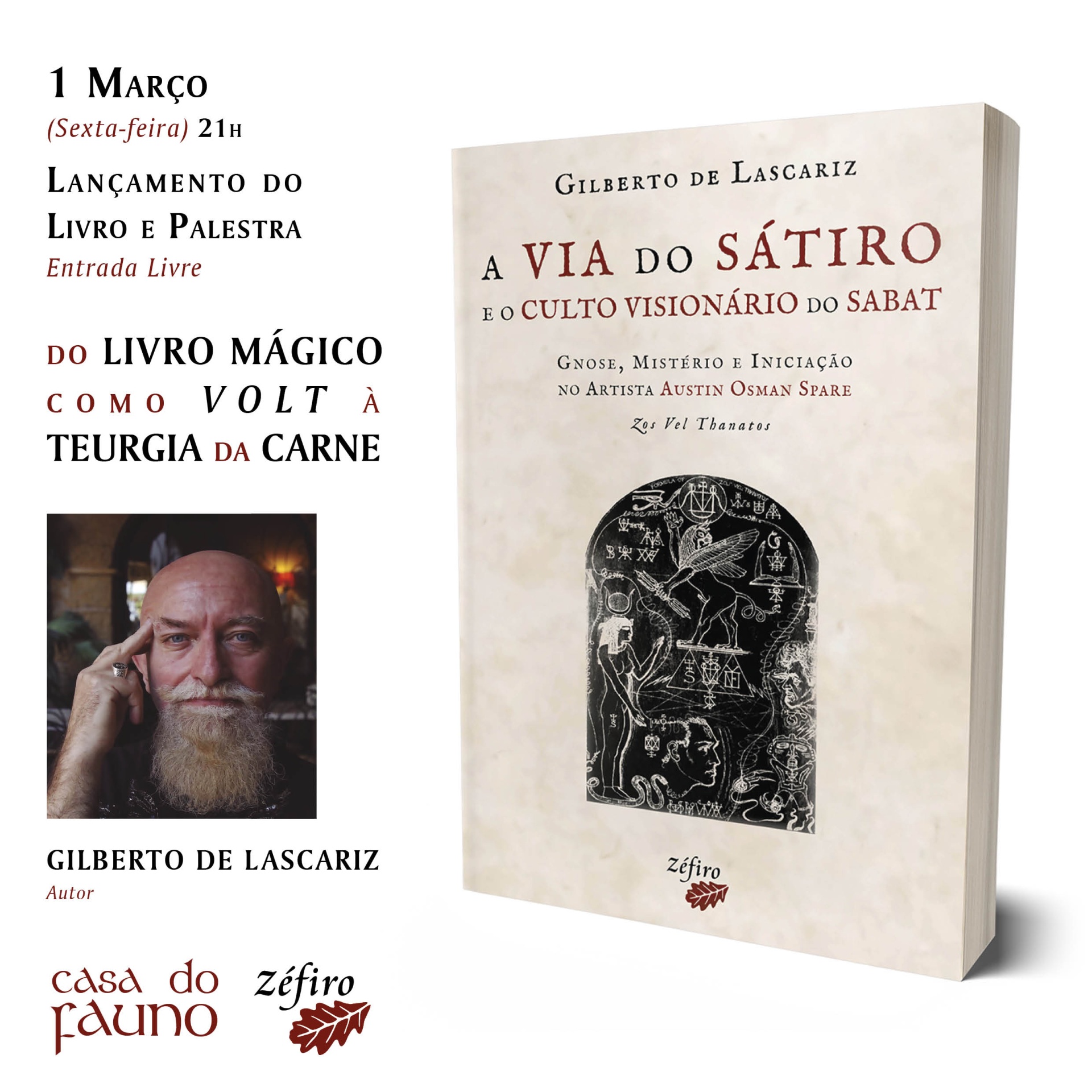 Lançamento e palestra com Gilberto Lascariz na Casa do Fauno, em Sintra