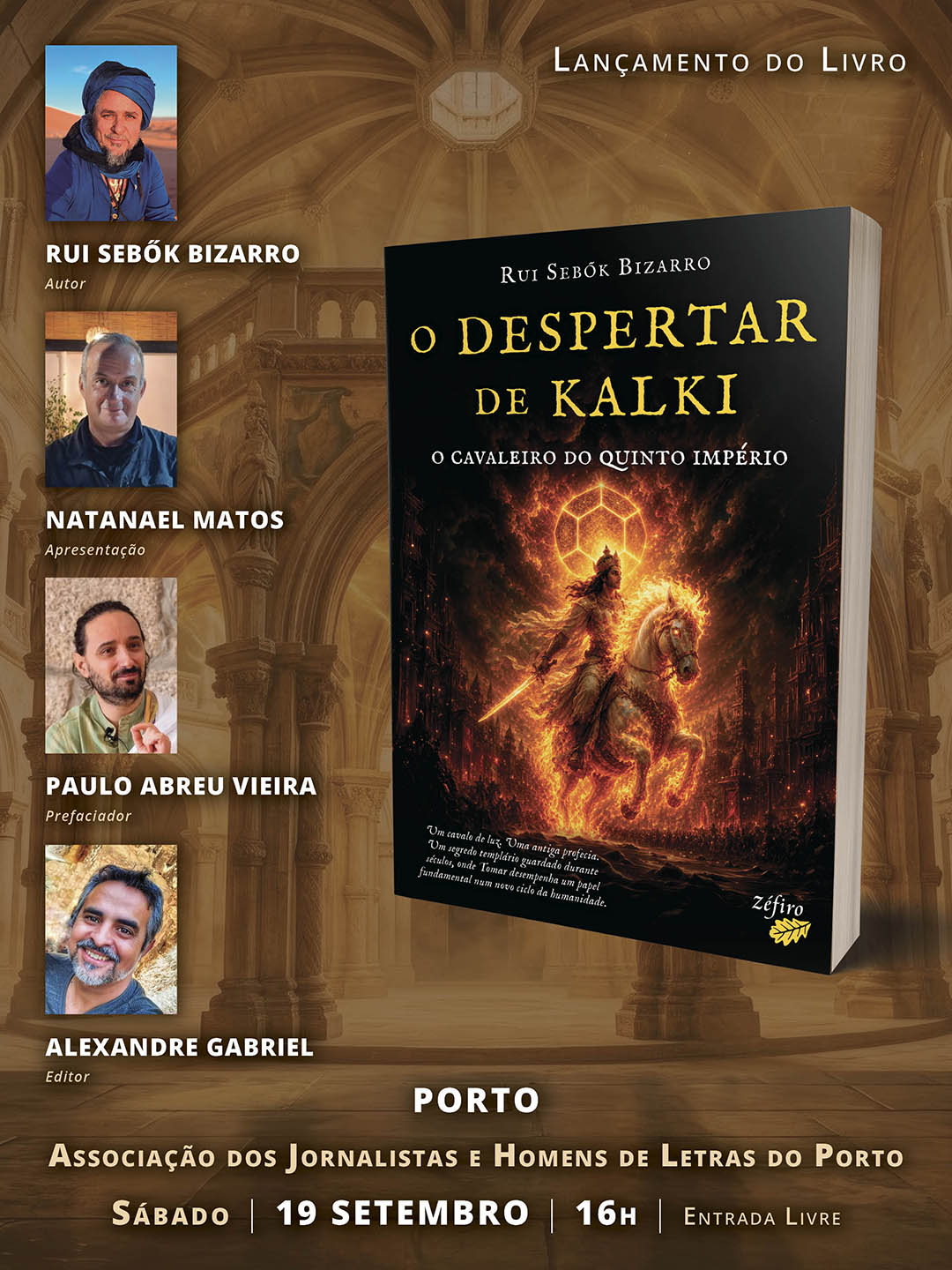 Lançamento de "O Despertar de Kalki - O Cavaleiro do Quinto Império" no Porto a 19 Setembro