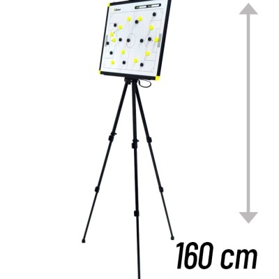 Quadro tático de futebol com suporte tripé preto ajustável, 160 cm