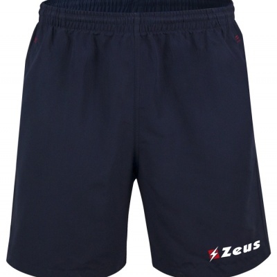 Calções desportivos azul escuro com logótipo Zeus