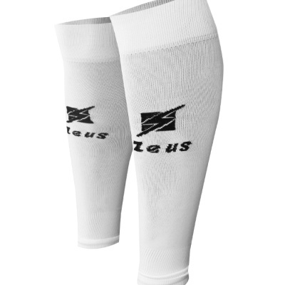 Par de polainas brancas com logótipo preto Zeus