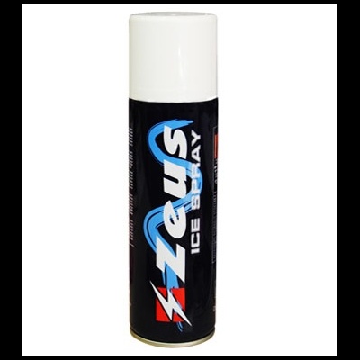 Spray de gelo Zeus Ice Spray em embalagem preta com tampa branca