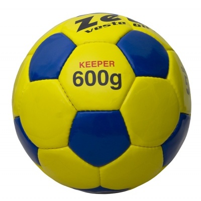 bola de futebol amarela e azul com texto KEEPERVESTO