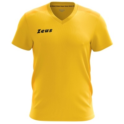 T-shirt desportiva amarela com gola em V e logo Zeus