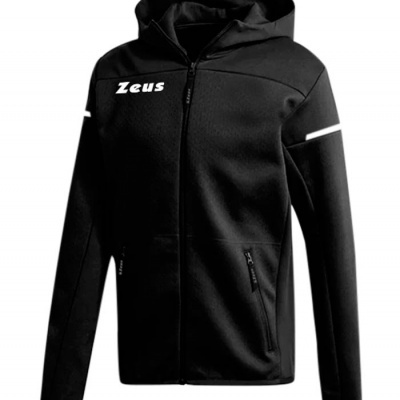 Casaco com capuz preto Zeus com fecho zip