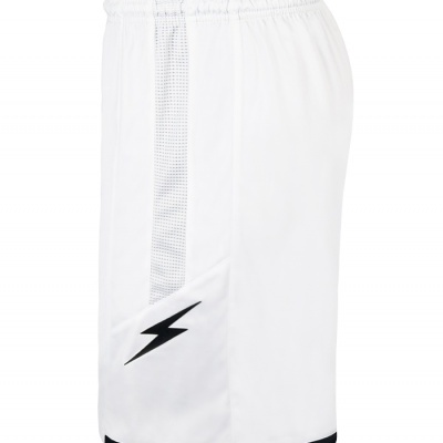 Calções desportivos brancos com detalhes cinza e preto