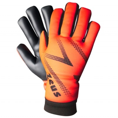 Luvas desportivas laranja e preto com logo ZEUS