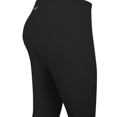 Calças de desporto pretas com cintura alta e logótipo 2XU