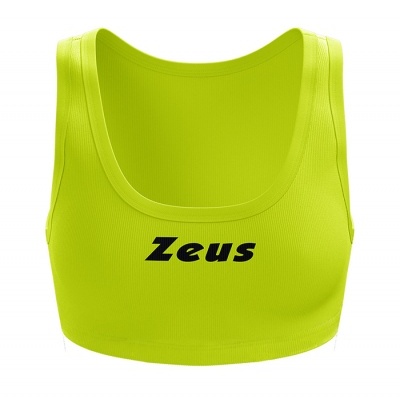 Top desportivo feminino verde lima com o texto Zeus em preto
