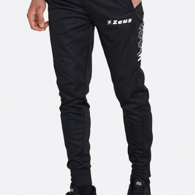 Calças desportivas pretas com logótipo Zeus