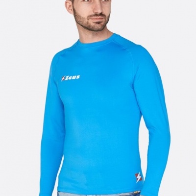 Camisola manga comprida azul com logótipo Zeus