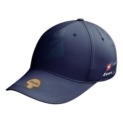 Boné azul escuro com logótipo Zeus e etiqueta na pala