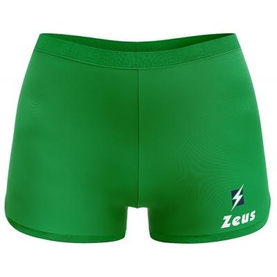 Shorts verdes desportivos com logótipo Zeus e símbolo de raio