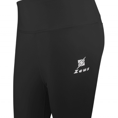 Leggings pretas com logótipo Zeus branco na perna direita