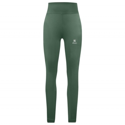 Leggings verdes com logótipo branco Fara na perna esquerda