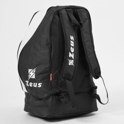 Mochila desportiva preta com logotipo Zeus e alças ajustáveis