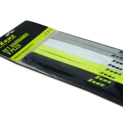 Conjunto de 8 faixas de cabelo Zeus em várias cores embaladas em plástico