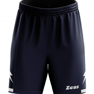 Calções desportivos pretos com logótipo Zeus