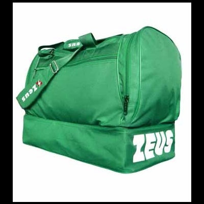 Mala desportiva verde com escrita branca ZEUS