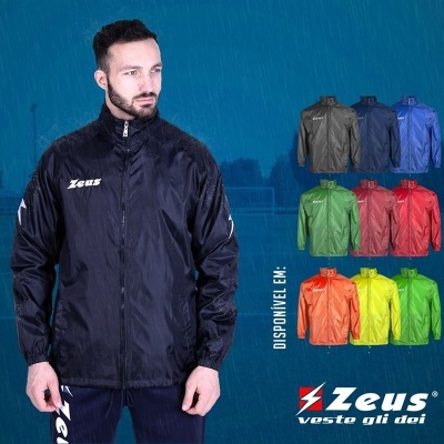 Casaco desportivo impermeável Zeus preto com logótipo