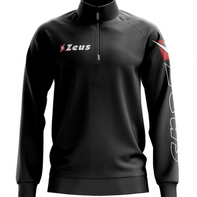 Sweatshirt preta com detalhes brancos e vermelhos da marca Zeus