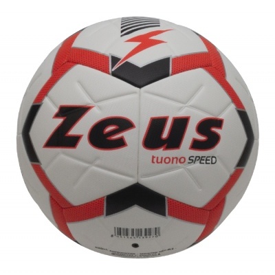Bola de futebol Zeus tuono SPEED branca, vermelha e preta
