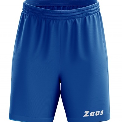 Calção desportivo azul com logótipo Zeus branco
