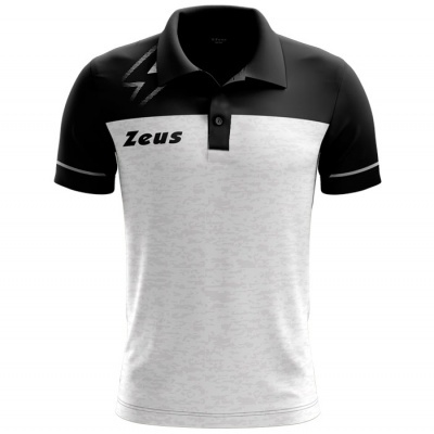 Polo desportivo masculino preto e branco da marca Zeus