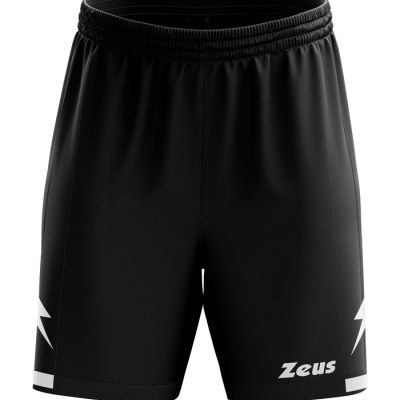 Calções desportivos pretos com logótipo Zeus branco