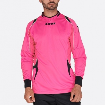 Homem com equipamento desportivo rosa e preto Zeus