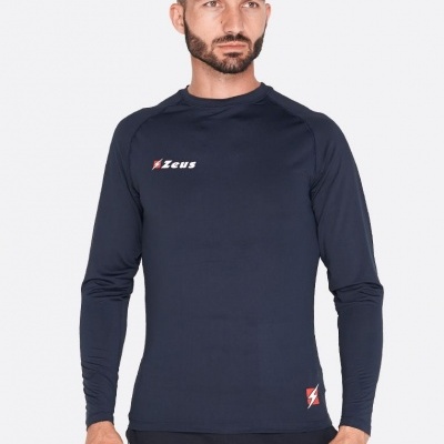 Camisola desportiva preta de manga comprida com logótipo Zeus