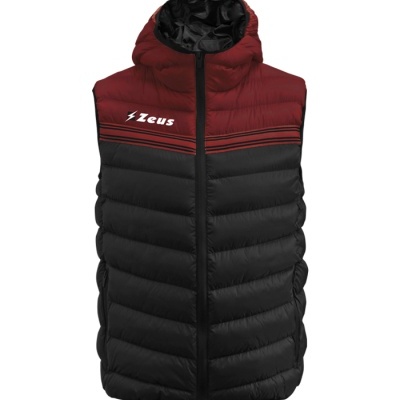 Colete acolchoado bicolor com capuz e fecho de correr, marca ZEUS