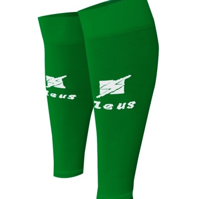Par de polainas desportivas verdes com logótipo Zeus em branco